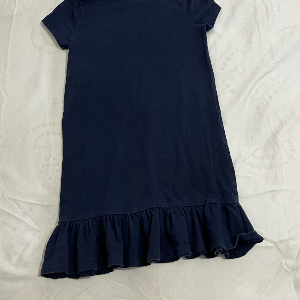 Polo by Ralph Lauren Navy Bear Fireworks Graphic Ruffle Hem Dress Girls Size 6X - Picture 4 of 4